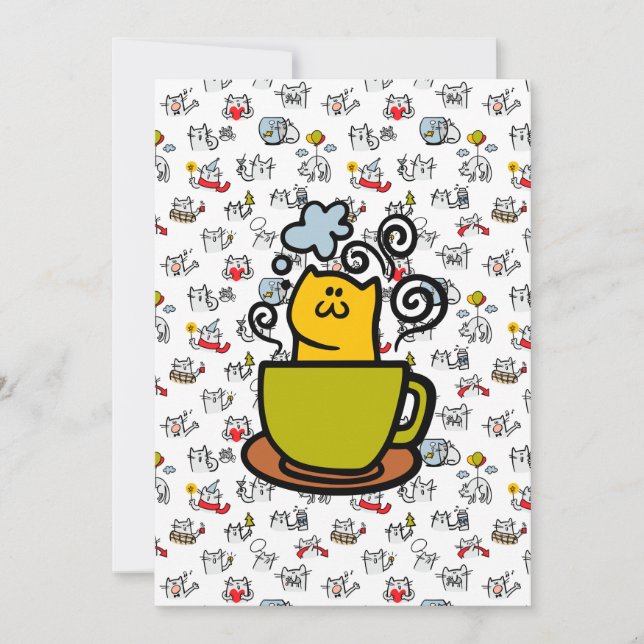 Funny cats, milk and magic. thank you card (Front)