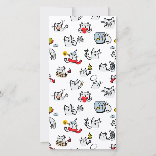 Funny cats, milk and magic thank you card (Front)
