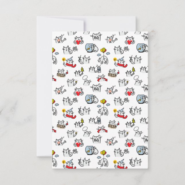 Funny cats, milk and magic. thank you card (Front)