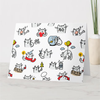 Funny cats, milk and magic. thank you card