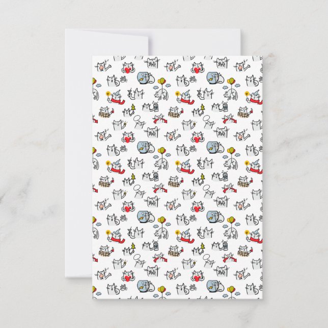 Funny cats, milk and magic. thank you card (Front)