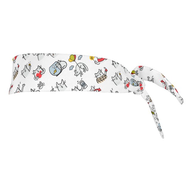 Funny cats, milk and magic. tie headband (Rotate 90)