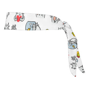 Funny cats, milk and magic. tie headband