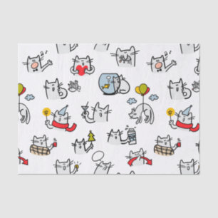 Funny cats, milk and magic. tissue paper