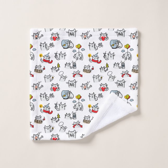 Funny cats, milk and magic. wash cloth (Wash Cloth)