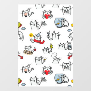 Funny cats, milk and magic. window cling