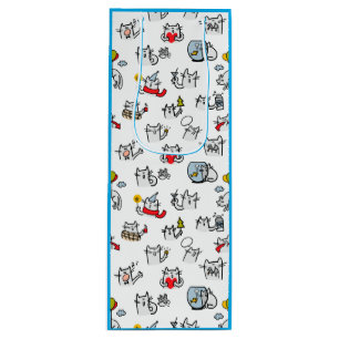 Funny cats, milk and magic. wine gift bag