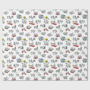 Funny cats, milk and magic. wrapping paper