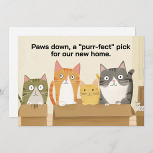 Funny Cats New Home Moving Announcement