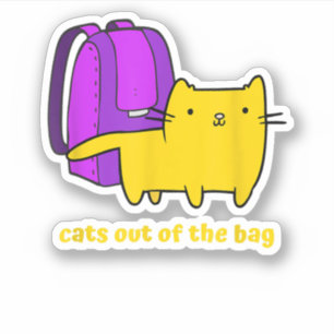 Funny Cats Out of The Bag Sticker