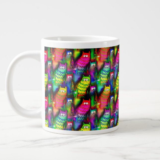 Funny Cats Pattern-54578 Giant Coffee Mug (Left)