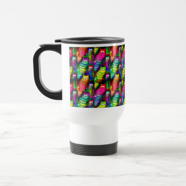 Funny Cats Pattern-54578 Travel Mug (Left)