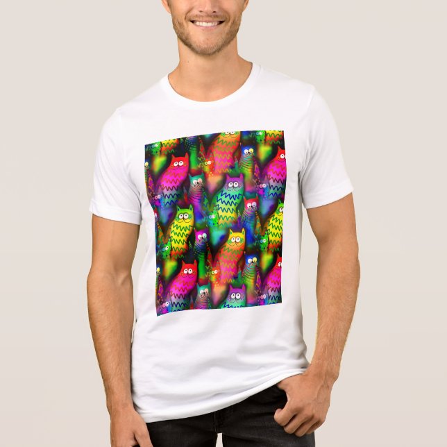 Funny Cats Pattern-54578 Tri-Blend Shirt (Front)