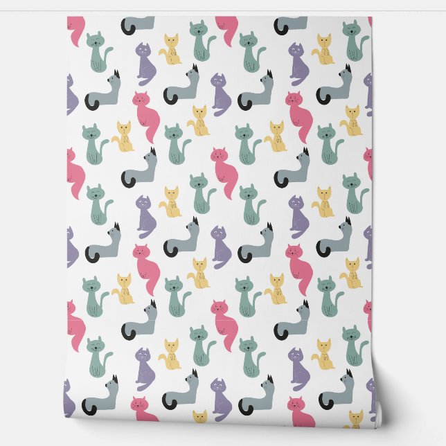 funny cats pattern wallpaper  (Unrolling)