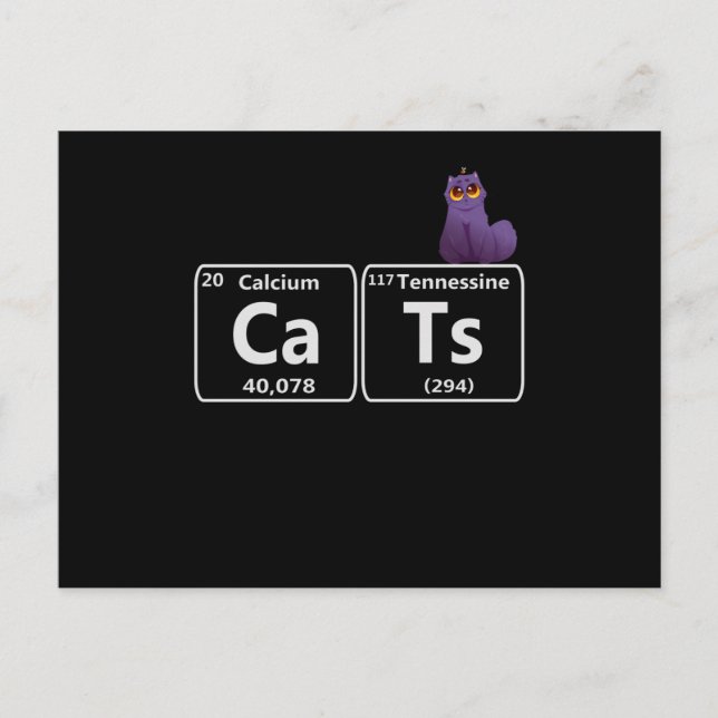 Funny Cats Periodic Table Elements Funny Science T Postcard (Front)