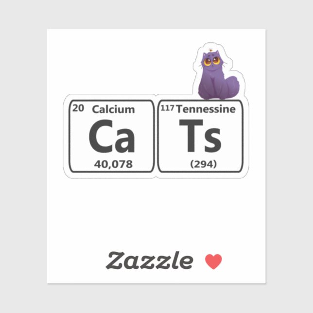 Funny Cats Periodic Table Elements Funny Science T Sticker (Sheet)