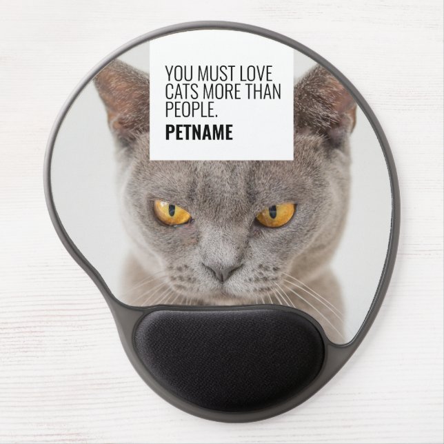 Funny Cats | Personalized photo and text  Gel Mouse Pad (Front)