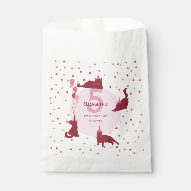 Funny Cats Purrfect Birthday Party Favor Bag (Front)