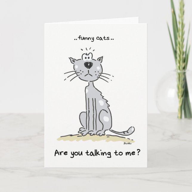 Funny Cats Quotes Greeting Card (Front)