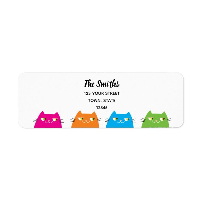 Funny Cats Return Address Label (Front)