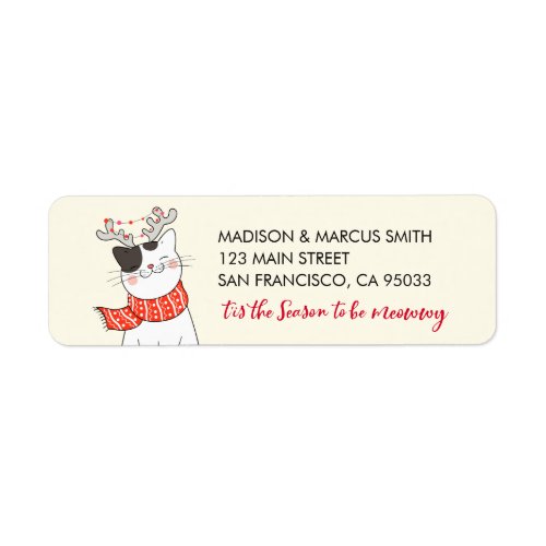 Funny Cats Season To Be Merry Holiday Greeting Label