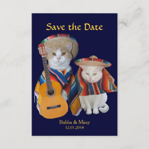 Funny Cats South of the Border Wedding Save the Da Save The Date