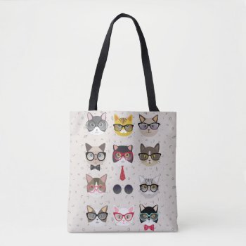 Funny Cats With Glasses All-over-print Tote Bag by kazashiya at Zazzle