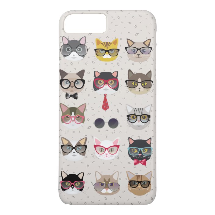 Funny Cats With Glasses Iphone 7 Plus Case Zazzle Com