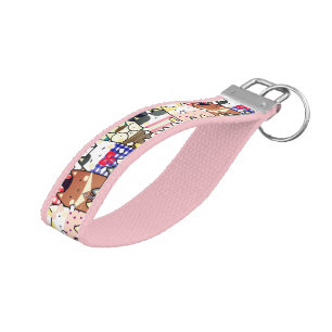 Funny cats wrist keychain