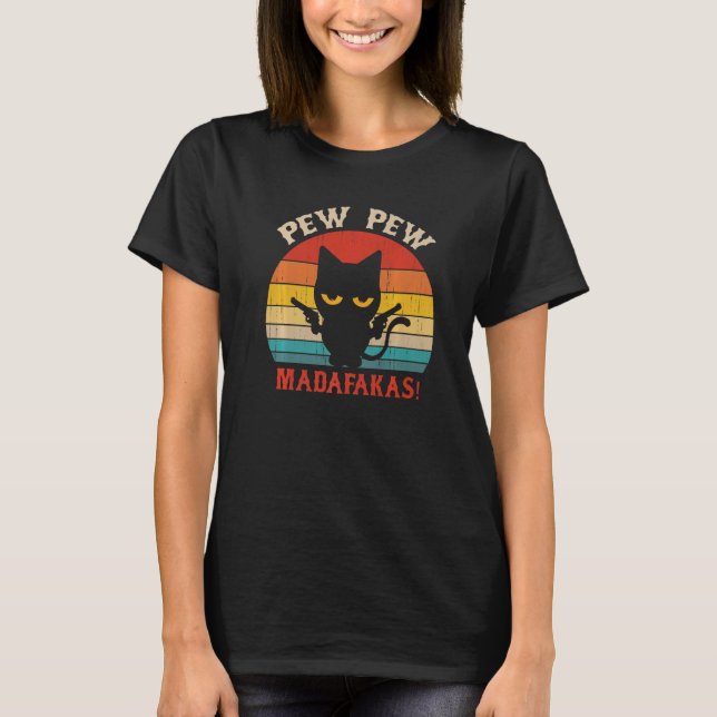 Funny Catt Pew Pew Funny Cat Premium T-Shirt (Front)