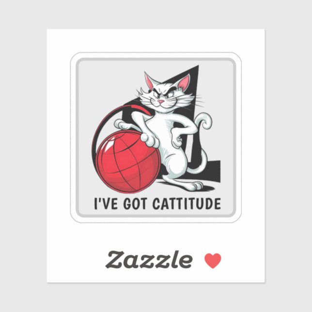 Funny Cattitude Cat Sticker (Sheet)