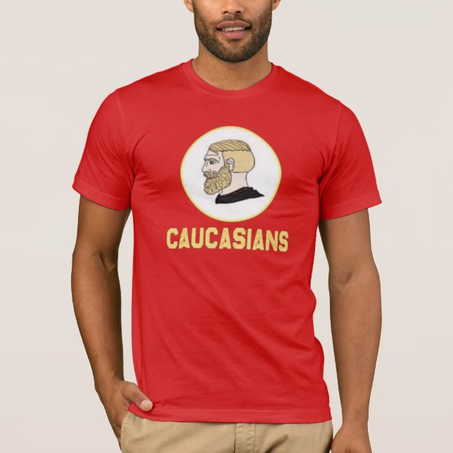 Funny Caucasians Shirt, White Caucasian Pride Dark T-Shirt (Front)