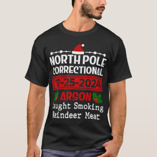 Funny Caught Smoking Reindeer Meat North Pole T-Shirt