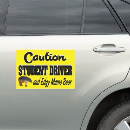 Funny Caution Safety Yellow Student Driver Car Magnet