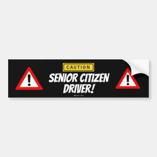  2 Funny Prank Caution Senior Driver Car Magnet Sign
