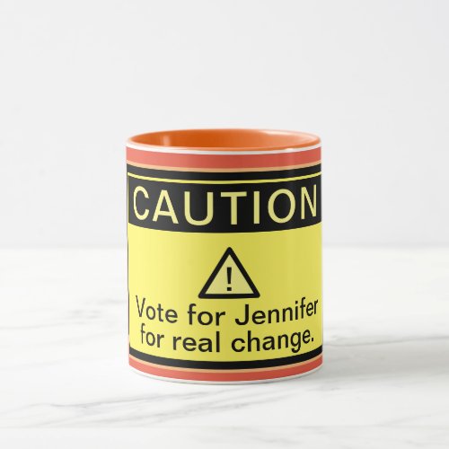 Funny Caution Vote Campaign Mug