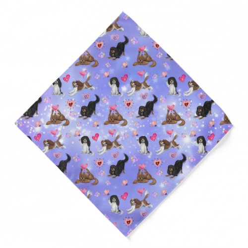 Funny Cavaliers with Hearts Bandana