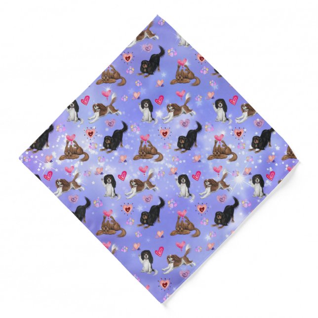 Funny Cavaliers with Hearts Bandana (Front)
