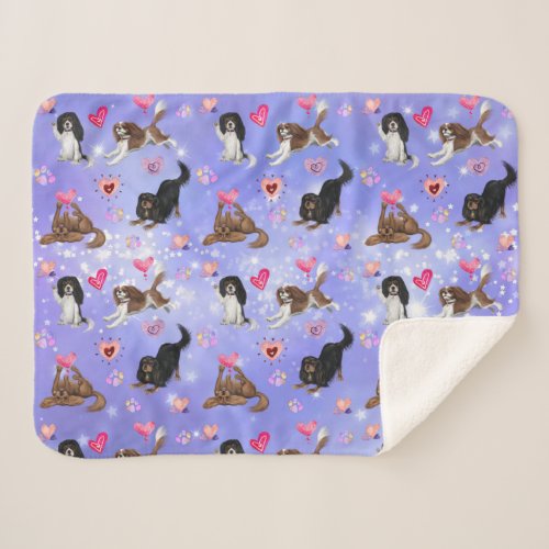 Funny Cavaliers with Hearts Blanket