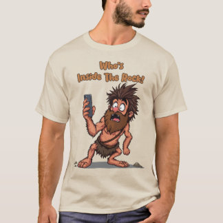 Funny Caveman – Stone Age Meets Modern Tech T-Shirt