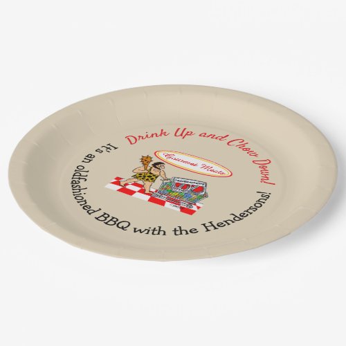 Funny Caveman Summer Holidays BBQ Party Paper Plates