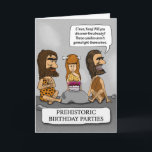 Funny Cavemen and Cavewoman Wait for Fire Birthday Card<br><div class="desc">This funny birthday card features some cave people who are waiting for fire to be discovered so that they can light the birthday candles.

Thanks for choosing this original design by © Chuck Ingwersen. I post cartoons every day on Instagram: https://www.instagram.com/captainscratchy</div>