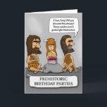 Funny Cavemen and Cavewoman Wait for Fire Birthday Card<br><div class="desc">This funny birthday card features some cave people who are waiting for fire to be discovered so that they can light the birthday candles.

Thanks for choosing this original design by © Chuck Ingwersen. I post cartoons every day on Instagram: https://www.instagram.com/captainscratchy</div>