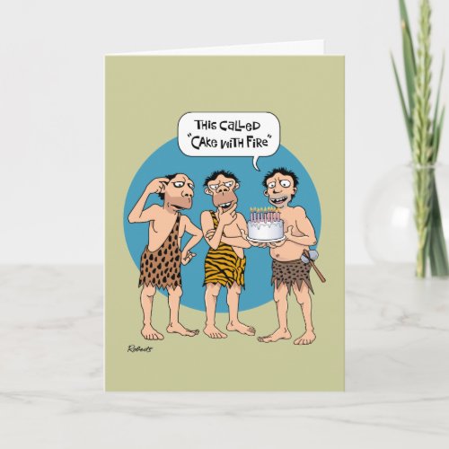 Funny Cavemen Birthday Card