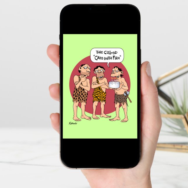 Funny Cavemen Birthday Card (Front Digital)