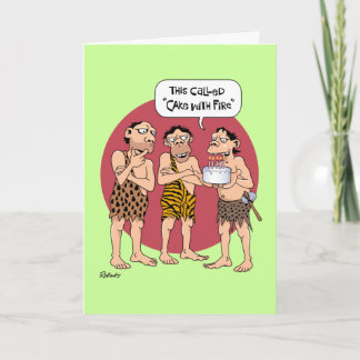 Funny Cavemen Birthday Card