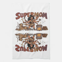 Funny Cavewoman Super Mom Multi Tasking Retro