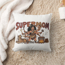 Funny Cavewoman Super Mom Multi Tasking Retro