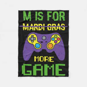 Funny Celebrate Mardi Gras Video Game Controller G Fleece Blanket