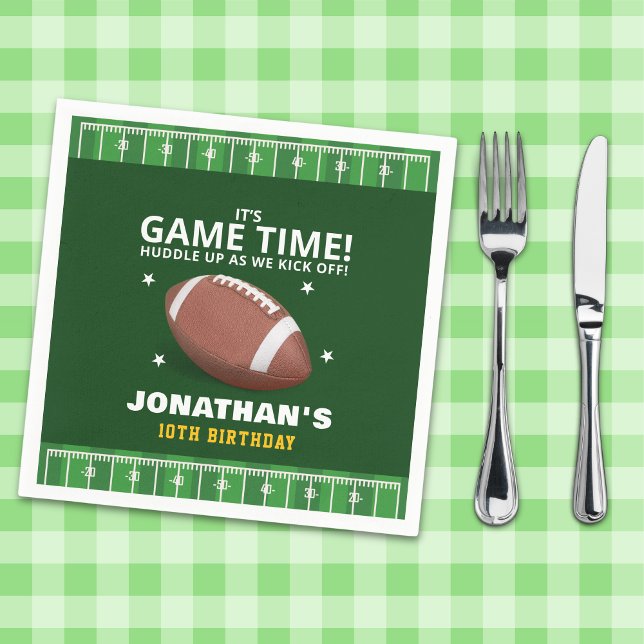 Funny Celebration: Football Field Birthday boy Napkins (Creator Uploaded)